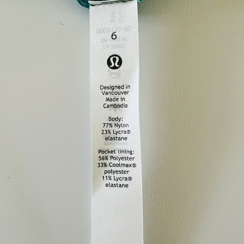 LULULEMON ATHLETICA Crunch Teal Lagoon Wunder Train HR Crop 23" Leggings - US 6 - Picture 6 of 8